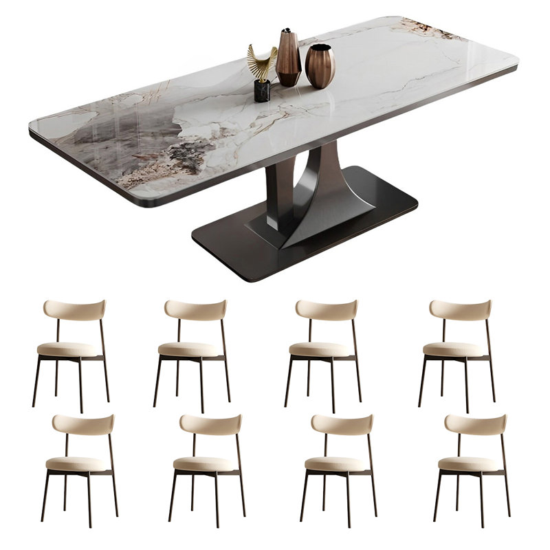 Ensemble de table de salle à manger rectangulaire et chaises
