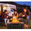 Foyer extérieur Olilawn de 32 pouces, foyer d'extérieur au feu de bois Bonfire, table de foyer d'extérieur pour terrasse avec couvercle anti-étincelles, couvercle en filet et tisonnier pour la chaleur, le barbecue ou la glacière