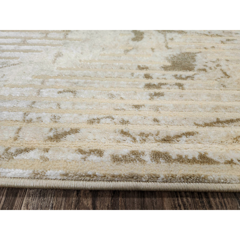 Tapis beige à motif géométrique Davide, Rectangle 7 pi 10 po x 10 pi 6 po