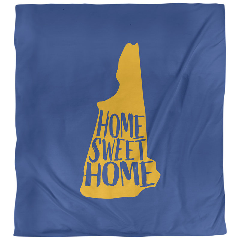 Housse de couette home new hampshire, Microfibre, Housse de couette pour lit simple, Bleu marine et jaune