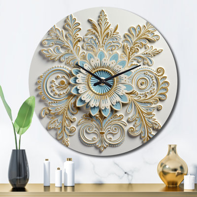 Horloge murale blanche et bleue