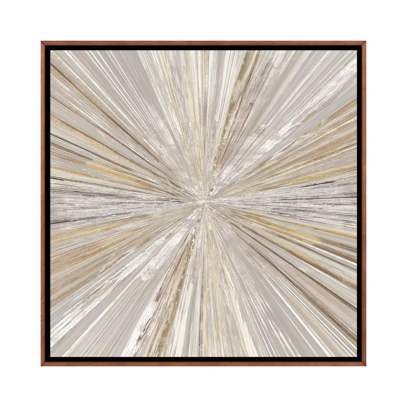 Shimmering Light II par Tom Reeves - impression d'art graphique, H 18 po x l 18 po, Reproduction avec cadre flottant, Brun