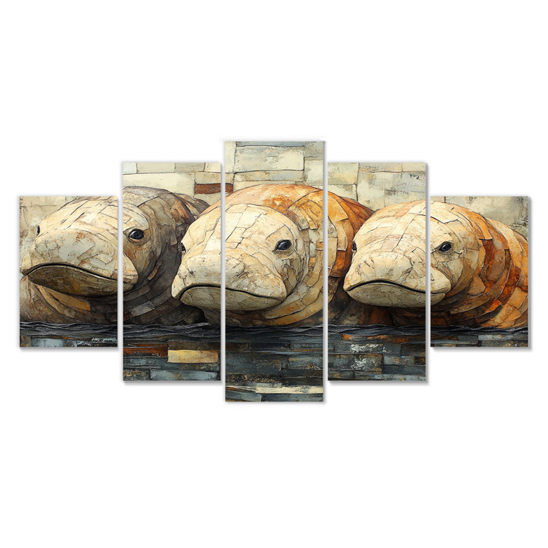 Morse inuit dans les tons bruns III - ensemble de reproductions d'art mural Morse