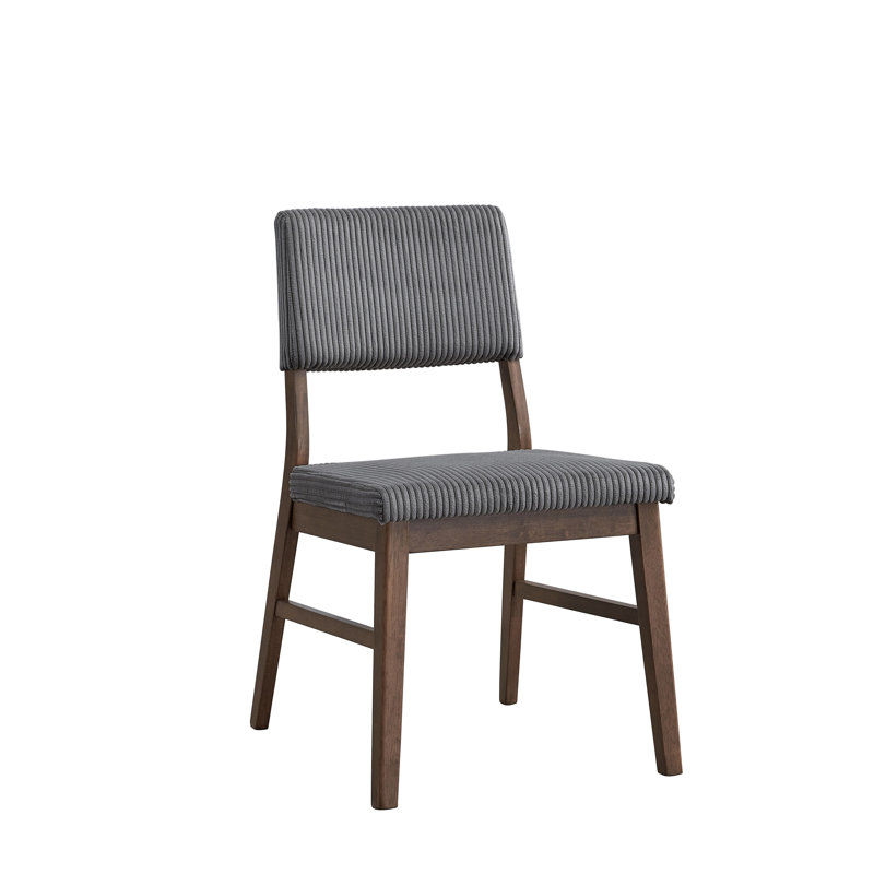 Ensemble de 2 chaises d'appoint en velours côtelé et finition noyer gris Seda, Grey