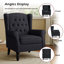 Duward 74Cm Wide Tufted Wingback Armchair with Solid Wood Legs-545297689