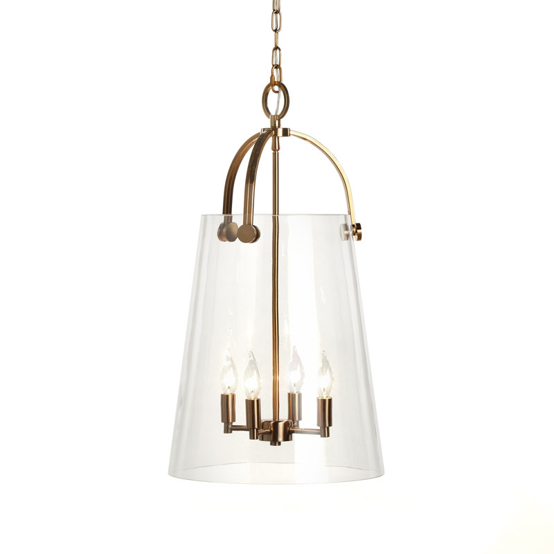 Luminaire suspendu Zelio, Doré, H 26 po x l 15 po x P 15 po