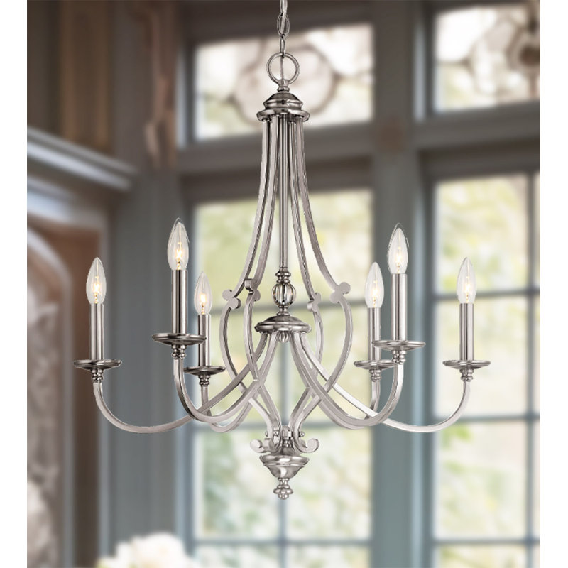 Darby Home Co Audane Brushed Nickel With Clear Chandelier