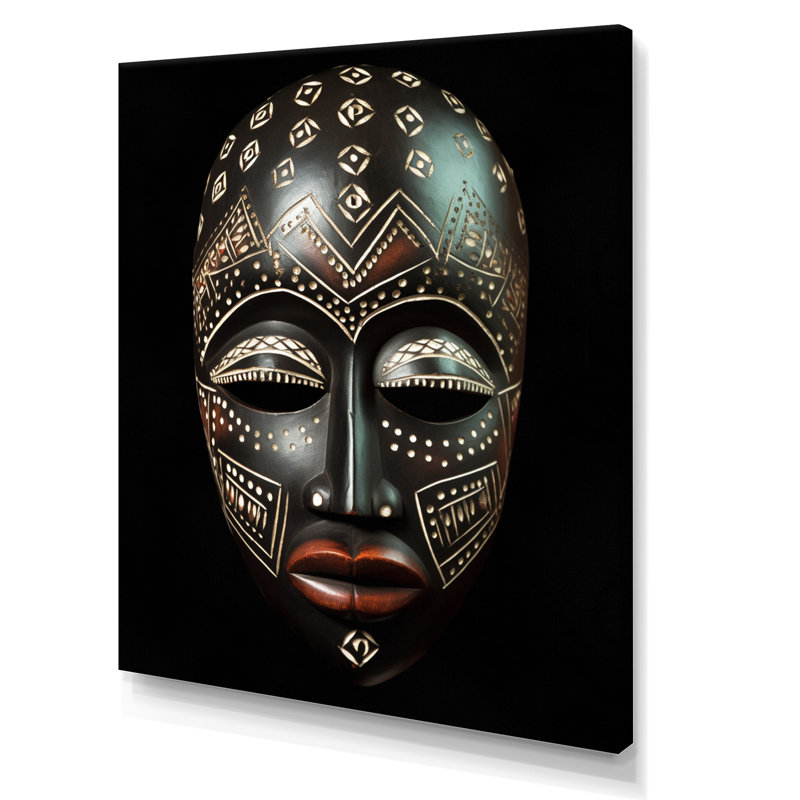 «Ethnical Traditional African Mask XXI», reproduction sur toile, H 44 po x l 34 po x P 1,5 po, Toile tendue