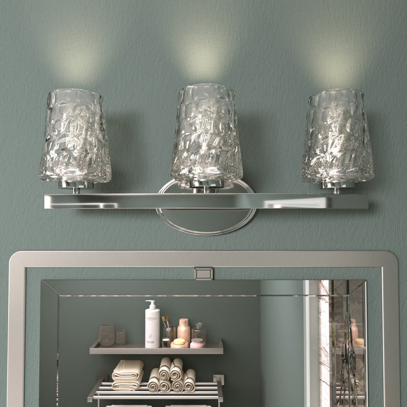 Saratoga 3 - Light Steel Dimmable Bathroom Vanity Light UL Certified, Chrome