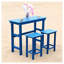 Lake Blue HDPE Adirondack Bar Height Patio Set with Table and 2 Chairs