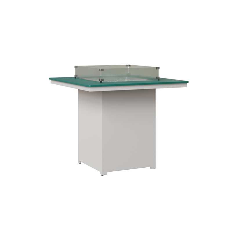 Berlin Gardens Numa Fire Pit Bar Table, 39" H x 47" W x 47" D, Teal