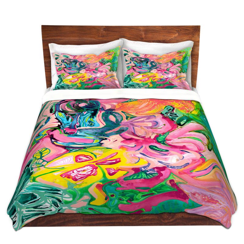 Ensemble de housse de couette en microfibre DiaNoche par Sonia Begley - Tropical Coral Garden