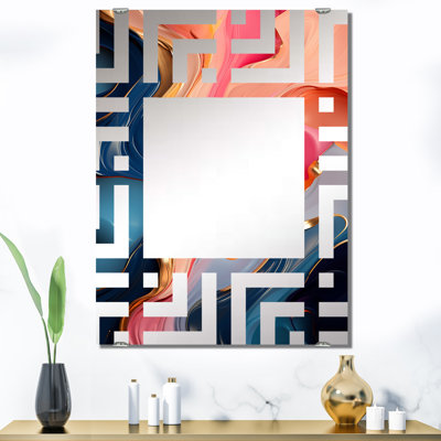 Mekhail - Miroir mural décoratif à encre liquide abstraite