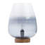 Lampe d'appoint à abat-jour sphérique bleu / blanc 10,5 po H Briggs avec base en bois de manguier