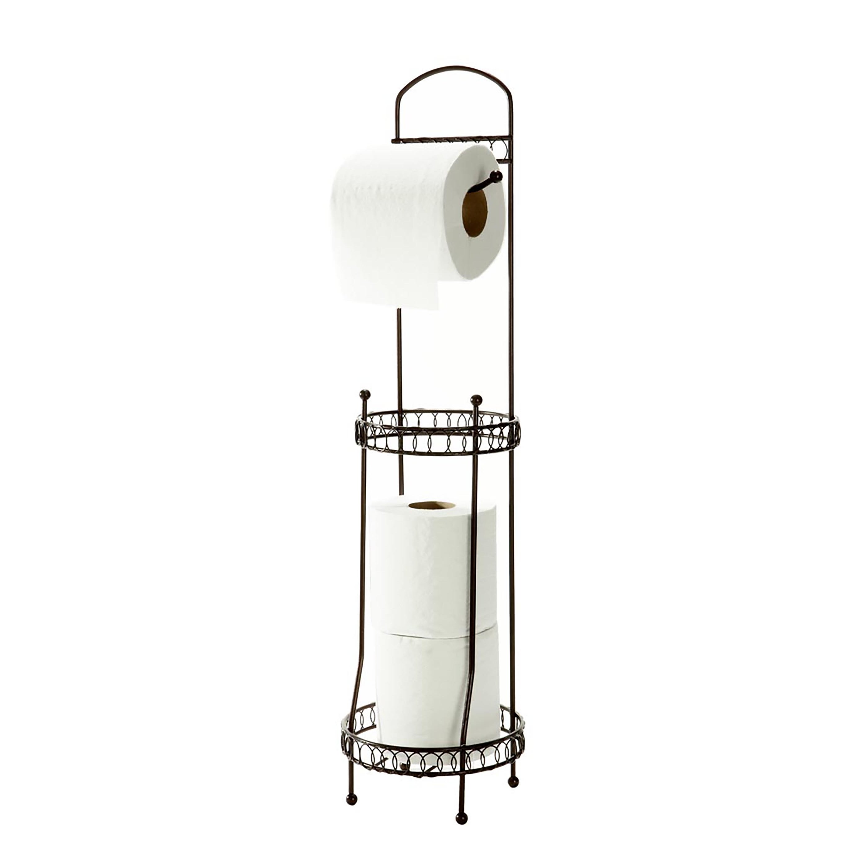 Freestanding Toilet Paper Holder Canister for Large and Extra