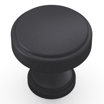 Brownstone Collection Knob - 1-1/4 " Diameter Cabinet Knob Matte Black - Transitional Hardware for Drawers & Cabinets