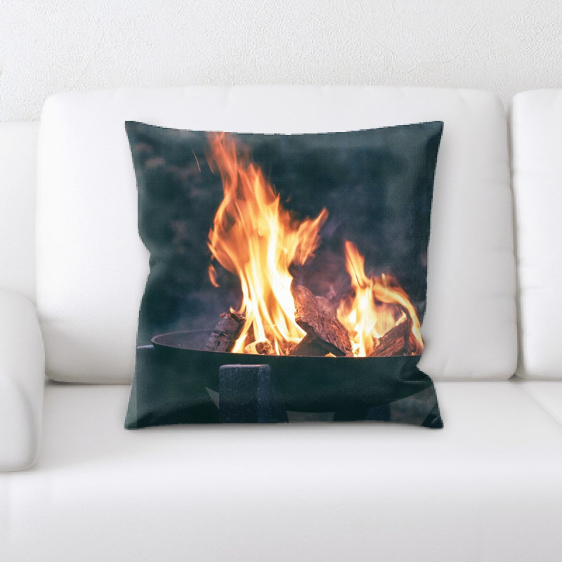 Fire Microsuede Reversible Throw Pillow