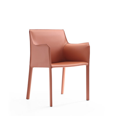 Paris Vegan Leather Upholstered Metal Side Chair by Manhattan Comfort