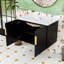 Meuble-lavabo mural contemporain en bois avec lavabo en céramique et rangement réglable-901428326