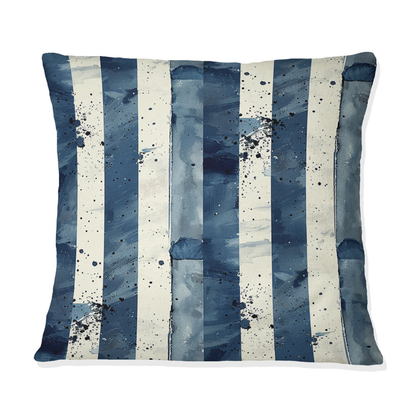 Coussin décoratif Blue Stipes - Stipes, H 16 po x l 16 po