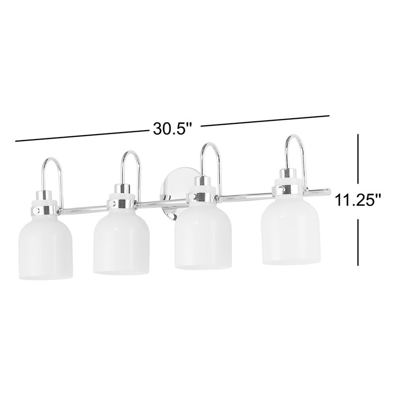 Éclairage de salle de bain à intensité variable à 4 lumières Arold, Chrome poli