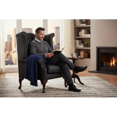 High Back Chesterfield Upholstered Wingback Chair