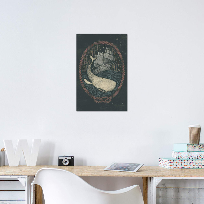«Deep» par Mike Koubou - impression d'art graphique, Toile tendue, H 12 po x l 8 po x P 0,75 po