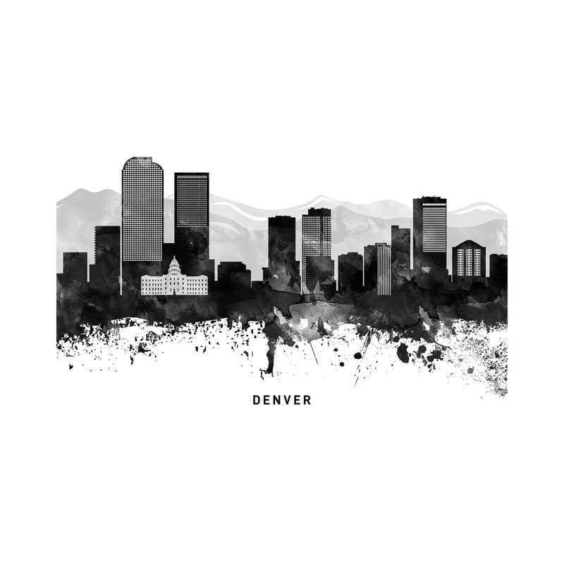 Denver Skyline by WallDecorAddict - Wrapped Canvas Print, 20.32 cm H x 30.48 cm W