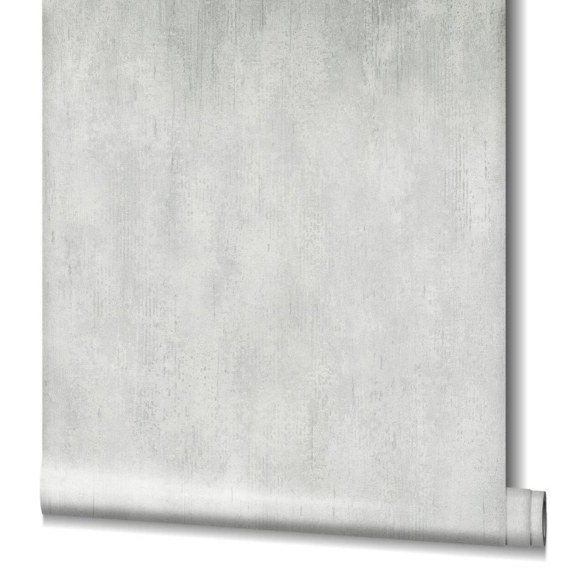Air Collection Industrial Effect Textured Wallpaper Roll, Silver