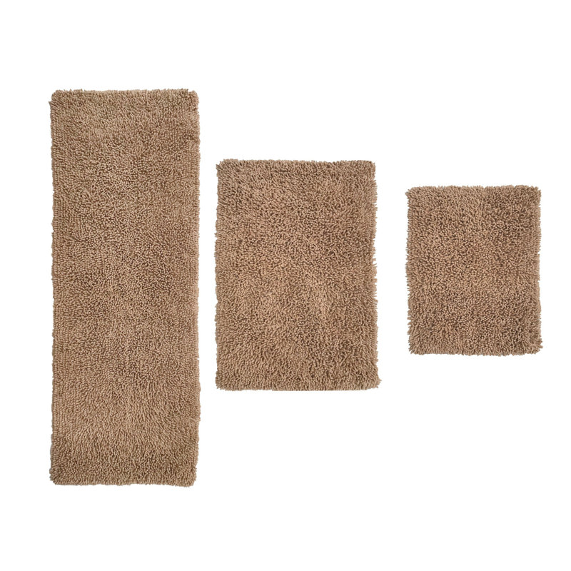 Tapis 100% coton lavable à la machine Fantasia (ensemble de 3), Lin
