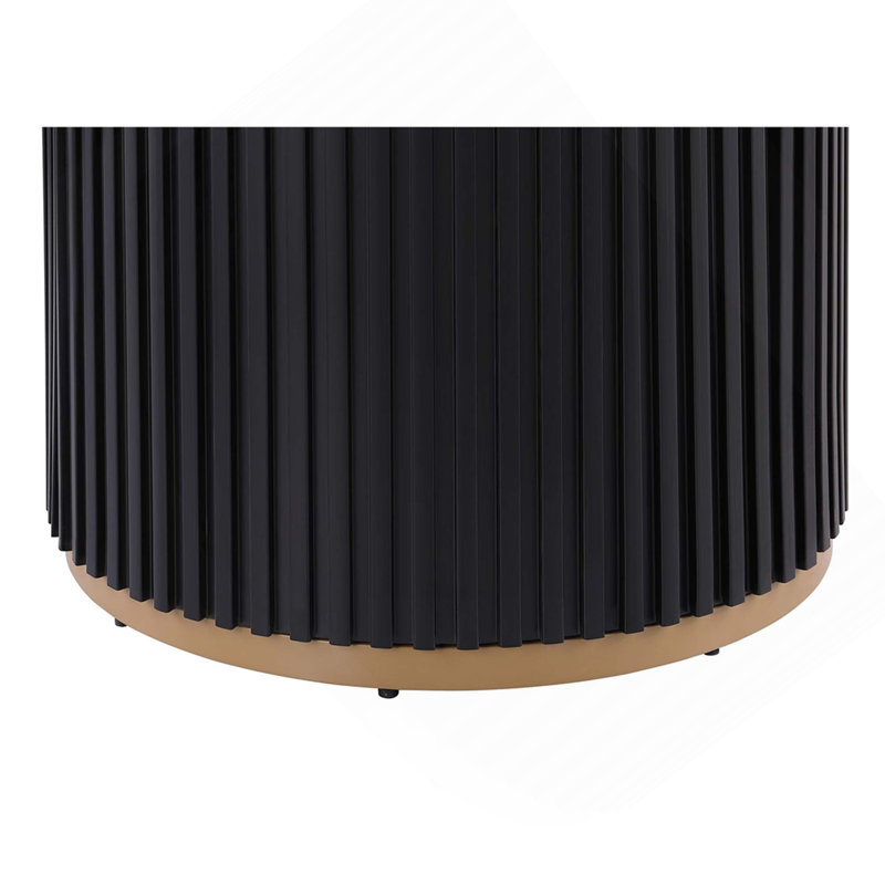 Table de salle à manger de 46 pouces en faux marbre, base en métal noir Wave avec décoration dorée - peut accueillir 4 personnes pour la cuisine et la salle à manger