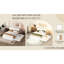 Élégante base de lit double avec lit gigogne simple et 2 tiroirs pratiques en blanc brillant pour une chambre à coucher-92167051