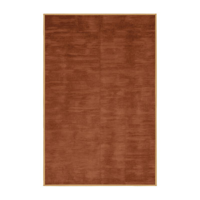 Machine Washable Solid Brown Area Rug