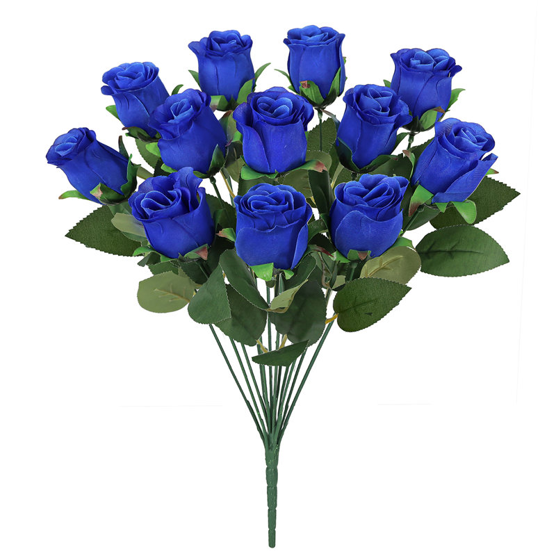 Bouquet de roses artificielles, Bleu royal