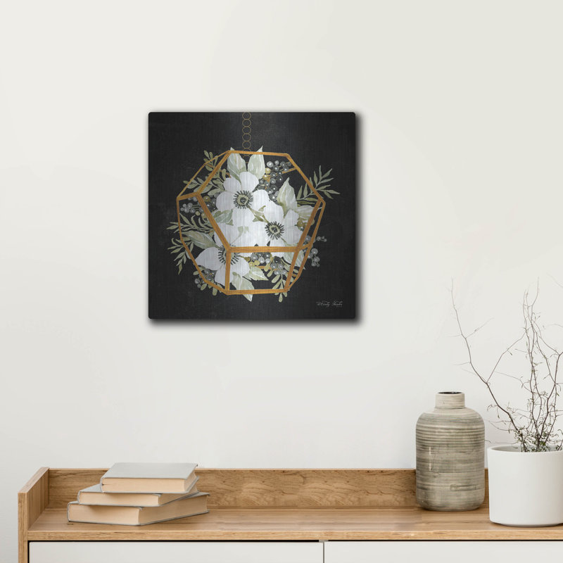 «Gold Geometric Hexagon» par Cindy Jacobs, H 12 po x l 12 po