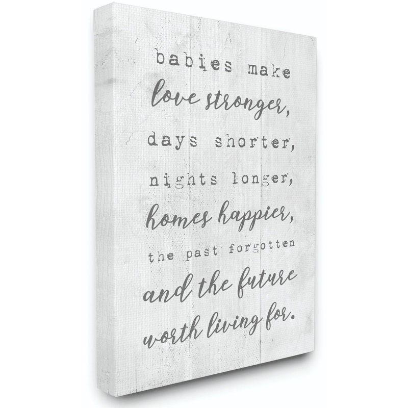 Babies Make Love Stronger Family Home Kids - conception de mots gris - impression d'art graphique, H 40 po x l 30 po