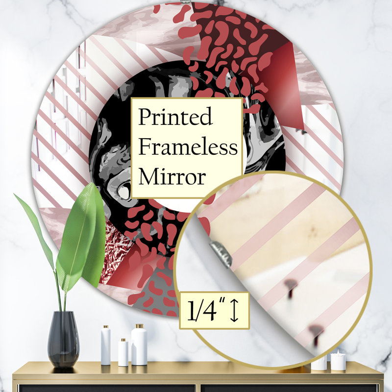 Miroir d'appoint Mid-Century, H 23,6 po x l 23,6 po