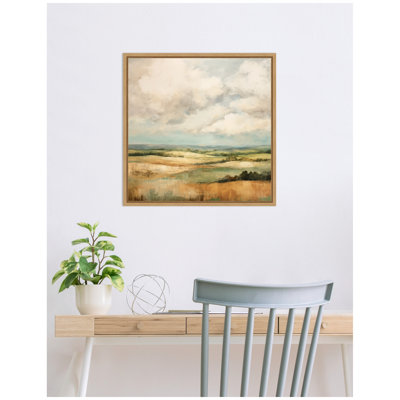 Rolling Hills Abstract Landscape by Rochelle Framed Canvas Wall Art Print