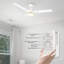 Ventilateur de plafond standard à DEL à 3 pales 52 po avec télécommande et éclairage inclus
