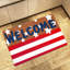 Tapis d'entrée rayé 24 po x 36 po Tan Bold Welcome