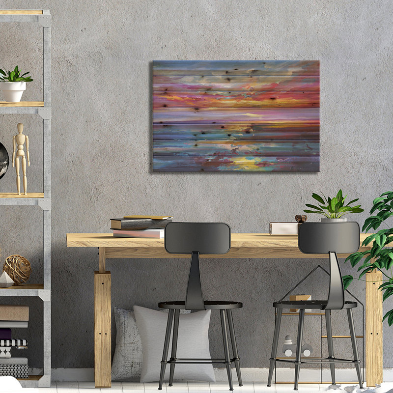 «Maghull Abstract Seascape on Wood» par Andrej Ostapchuk, reproduction, H 18 po x l 26 po x P 1,5 po