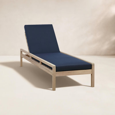 Amina 27" Acacia Patio Chaise Lounge