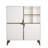 Modern Multi-Purpose Cabinet, White & Walnut, 39.4 x 45.3 x 11.8 inches | 100% Melamine Coated Particle Board, Thickness: 0.7 inches | Numerous Shelves, Wall-Mountable, Scandinavian Design, Perfect for Home & Office Storage