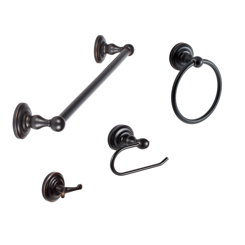 Boulder 4 - Piece Bathroom Hardware Set, Vintage Bronze