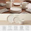 Adelle Ribbed 12-Piece Stoneware Dinnerware Set, Modern Textured Plates and Bowls Set for 4, Microwave & Dishwasher Safe