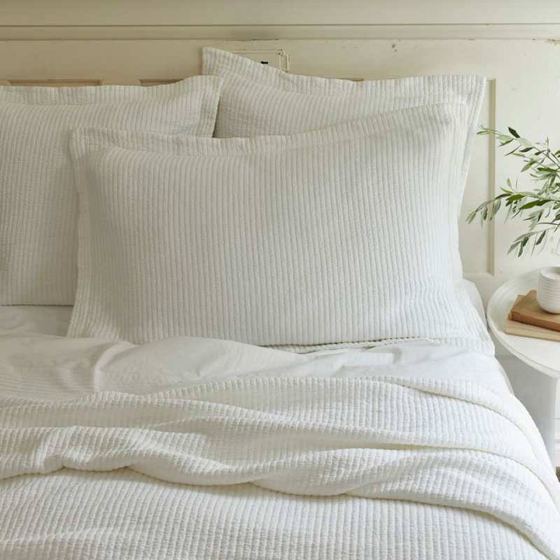 Hudson Stripe Sham, White, King