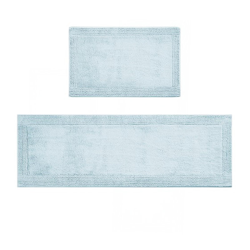 Tapis de bain réversible 100% coton touffeté 3000 g / m² bleu, Tapis de couloir 2 pi x 6 pi