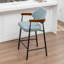Tabouret de comptoir rembourré avec accoudoirs Devane-123161716