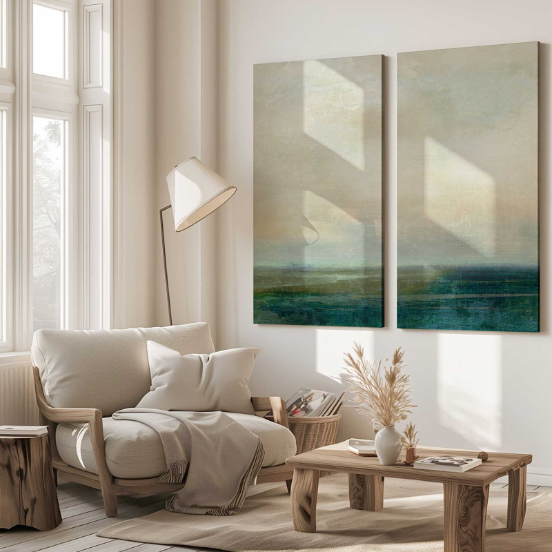 Émeraude enchantée | Impression sur toile 2 panneaux | Dimensions combinées: 54 po x 54 po, H 60 po x l 60 po