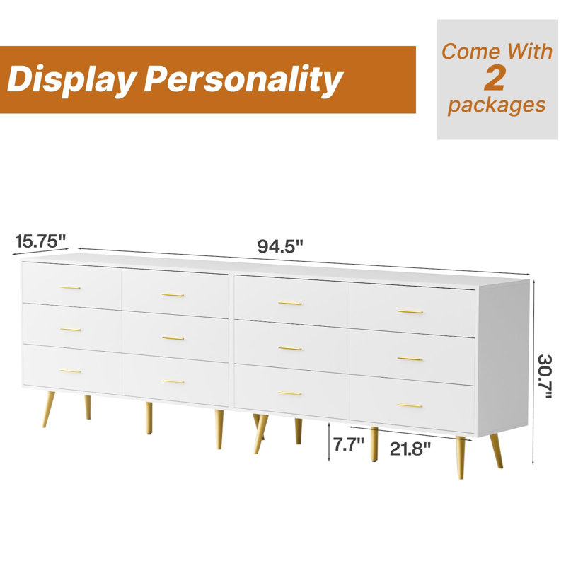 RESOM 2 In 1 TV Stand For 75 85 95" Tvs,Media Entertainment Center Console Table,TV Console Table With Storage Dressers For Living Room, Entertainment Room,White